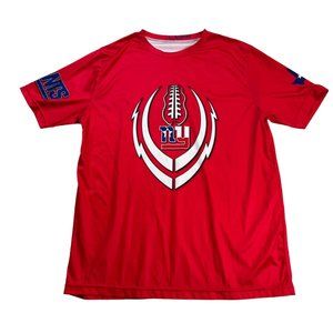 Kevin Everett NY Giants Jersey Mens Large Red White Texas Unisex 69 Short Sleeve